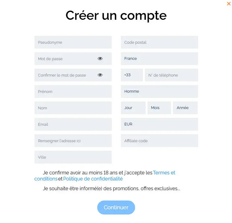 Fresh Casino registration process